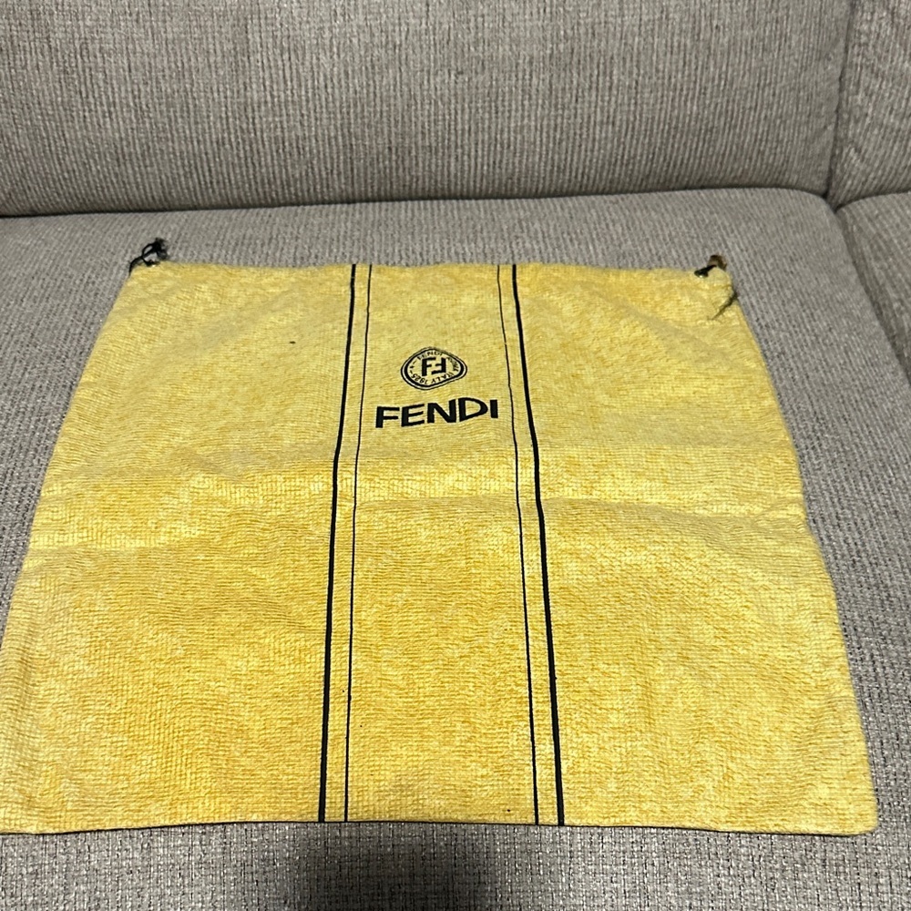 Fendi Yellow Drawstring Pouch